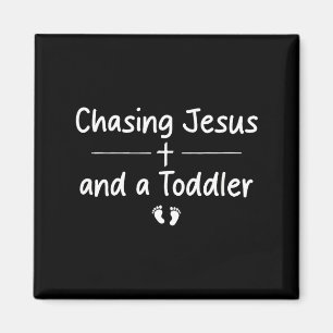 Op jacht naar Jezus en een peuter grappige christe Magneet