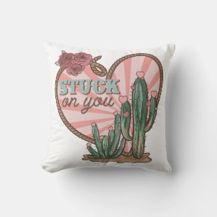 Op je grappige cactus geplakt kussen