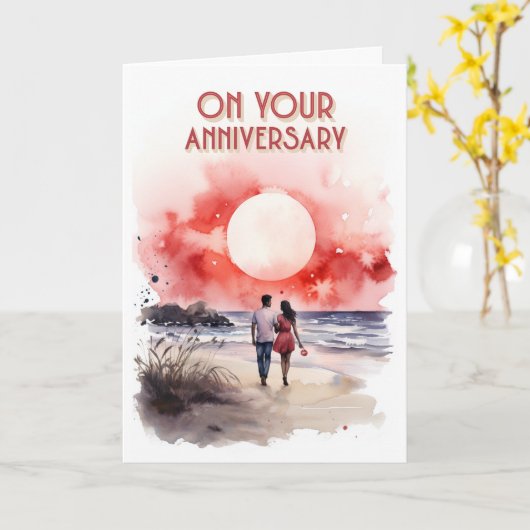 Op je Jubileum Kaart (Gele Bloem)