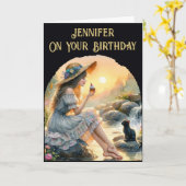 Op je verjaardag kaart (Gele Bloem)