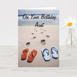 OP JE VERJAARDAG **TANTE** STRANDSTIJL KAART