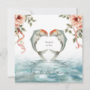 Op jou verliefde visliefhebbers Trouw Aquarel Kaart