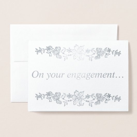 Op jullie verloving… Zilver Folie Kaarten (Voorkant met envelop)