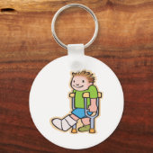 Op krukken sleutelhanger (Voorkant)