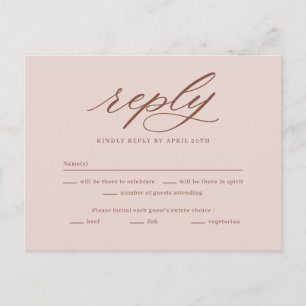 Op laatste bruiloft RSVP-antwoordkaart Briefkaart