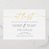 Op laatste horizontale bruiloft folie uitnodiging (Voorkant)