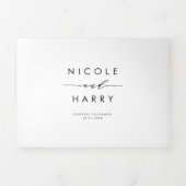 Op laatste zwarte minimalistische scriptweduwen drieluik uitnodiging (Cover)