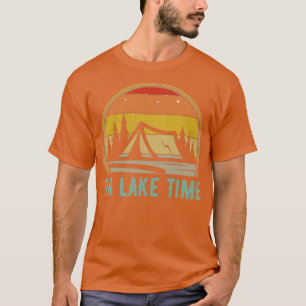 Op Lake Time Camping Tent Sunset Funny Lake Life C T-shirt