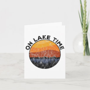 Op Lake Time Funny Boating Camping T-shirt Kaart
