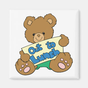 Op Lunch Teddy Bear Magneet