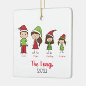 Op maat 2 kerstkerst met inzonden keramisch ornament (Links)