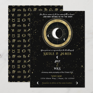 Op Maat Astrologie Zodiac Maanteken Trouwfeest Kaart