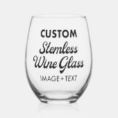 Op maat bedrukte gepersonaliseerde Stemless Wine G Wijnglas Zonder Voet (Links)