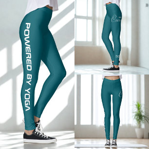 Op maat bedrukte yoga crew donker teal leggings