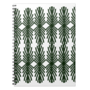 Op maat bosgroene grenen boom abstract patroon notitieboek