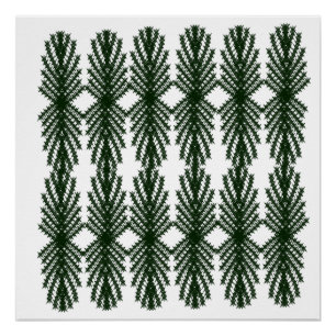 Op maat bosgroene pijnboom abstract patroon perfect poster