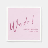 Op maat elegant roze op blozende We Do-scriptie-hu Servet (Voorkant)