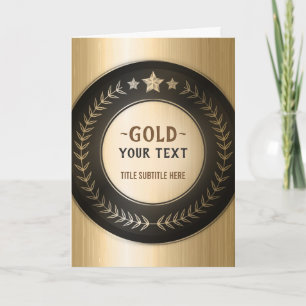 OP MAAT GEDRUKTE DIY-MEDAILLE Brons VOEG UW LOGO T Bedankkaart