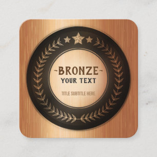 OP MAAT GEDRUKTE DIY-MEDAILLE Brons VOEG UW LOGO T Vierkante Visitekaartje