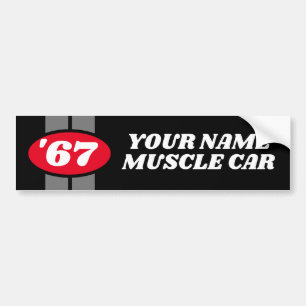 Op maat gemaakt bouwjaar racing stripe muscle car bumpersticker