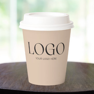 Op maat gemaakt bruin koffiepromotiemateriaal met papieren bekers