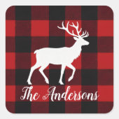 Op maat gemaakt buffelplaid hertennaam label stick (Voorkant)