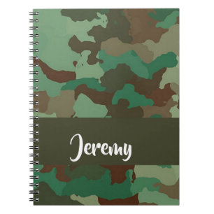 Op maat gemaakt camouflagepatroon met naam notitieboek