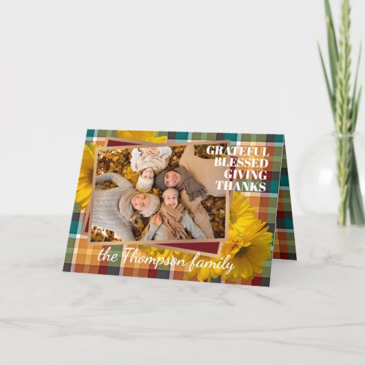 Op Maat Gemaakt Dankbaar Gezegend Dankbaar Zijn Va Feestdagen Kaart (Voorkant)