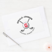 Op maat gemaakt elegant golf monogram ontwerp rechthoekige sticker (Envelop)