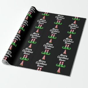 Op maat gemaakt Elf-patroon Persoonlijke Kerstverp Cadeaupapier