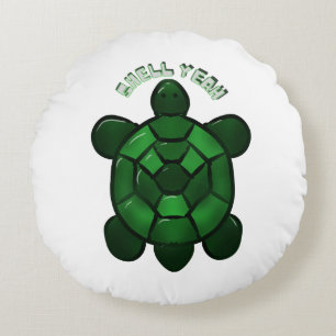 Op maat gemaakt en gepersonaliseerd Cute Turtle Rond Kussen