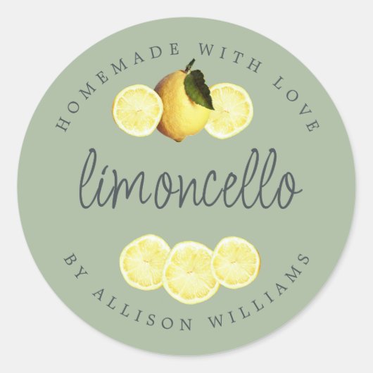 Op maat gemaakt etiket voor limoncello om zelf te  (Voorkant)