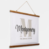 Op maat gemaakt familienaambord - origineel cadeau hangend wandkleed (Gebogen)