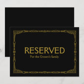 Op maat gemaakt "Gereserveerd" Gouden Art Deco sti Kaart (Voorkant / Achterkant)