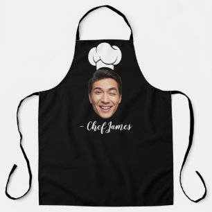 Op maat gemaakt gezicht en naam Funny Chef Schort