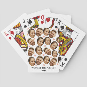 Op maat gemaakt gezicht foto hart grappig stel pat pokerkaarten
