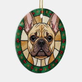 Op maat gemaakt glas-in-lood-effect HONDENNAAM Ker Keramisch Ornament (Rechts)