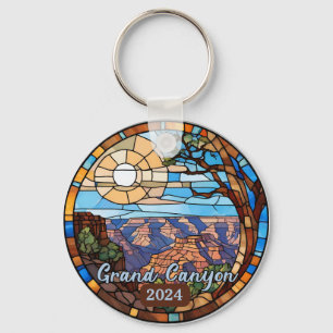 Op maat gemaakt Grand Canyon namaak glas-in-lood Sleutelhanger