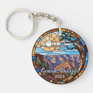 Op maat gemaakt Grand Canyon namaak glas-in-lood  Sleutelhanger