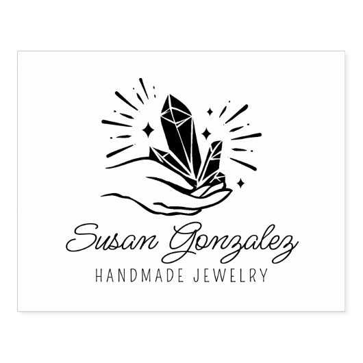 Op maat gemaakt handgemaakte sieraden, Bedrijfsnaa Rubberstempel (Afrduk)