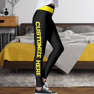 Op maat gemaakt kat huisdier liefhebber zwart geel leggings