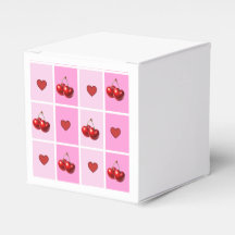 Op maat gemaakt kersen hart schaakbord patroon