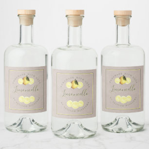 Op maat gemaakt limoncello etiket van kraftpapier