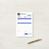 Op maat gemaakt logo kleine onderneming factuur kw post-it® notes (Op bureau)