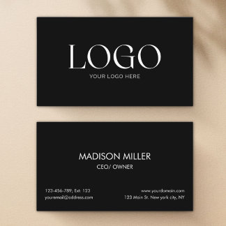 Op maat gemaakt logo modern minimalistisch zwart w visitekaartje