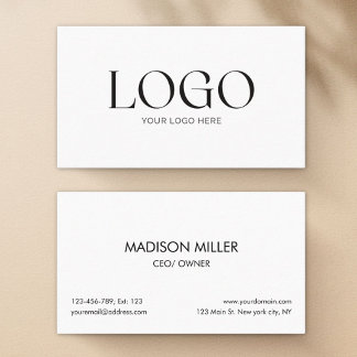 Op maat gemaakt logo modern minimalistisch zwart w visitekaartje