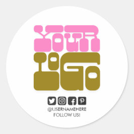 Op maat gemaakt logo sociale media ronde sticker –