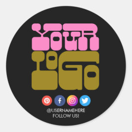 Op maat gemaakt logo sociale media ronde sticker –