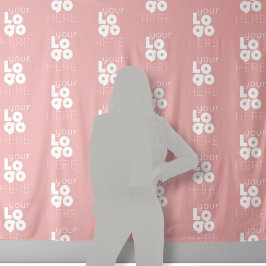 Op maat gemaakt logo Step Repeat Roze Photo Booth  Wandkleed