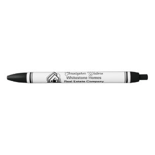 Op maat gemaakt logo van vastgoedbedrijf makelaar zwarte inkt pen
